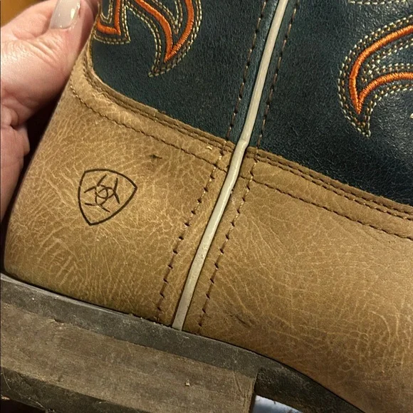 Ariat Men's Cowboy Boots - Tan and Blue - Picture 9 of 12